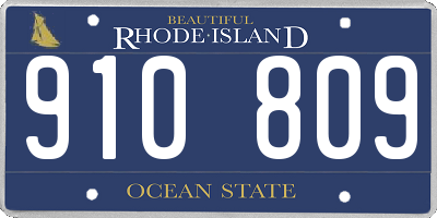 RI license plate 910809