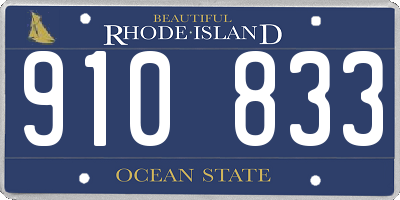 RI license plate 910833