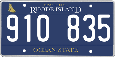 RI license plate 910835