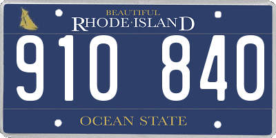 RI license plate 910840