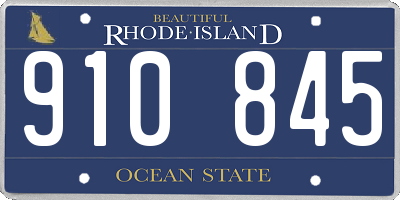 RI license plate 910845