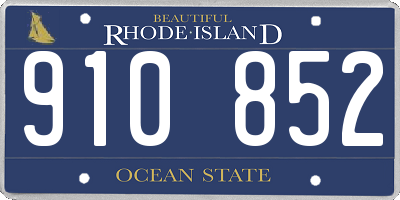 RI license plate 910852