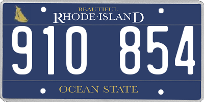 RI license plate 910854