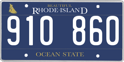 RI license plate 910860