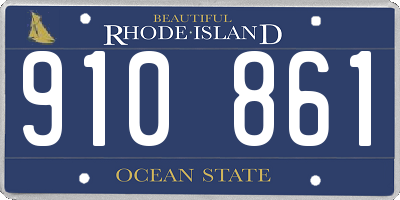 RI license plate 910861