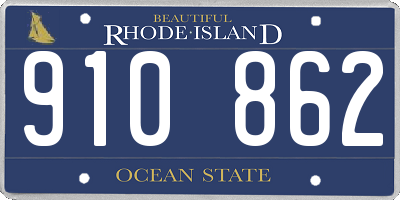 RI license plate 910862