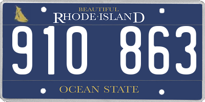 RI license plate 910863