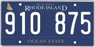 RI license plate 910875