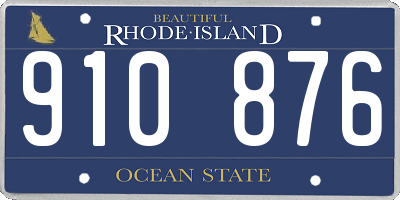 RI license plate 910876
