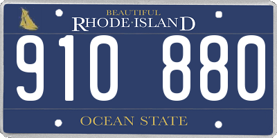 RI license plate 910880