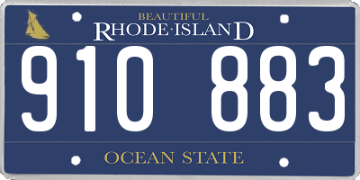 RI license plate 910883