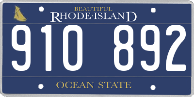 RI license plate 910892