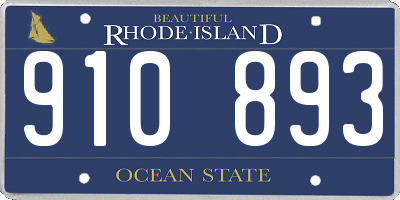 RI license plate 910893