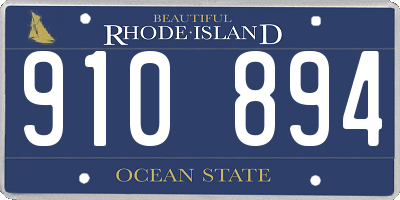 RI license plate 910894