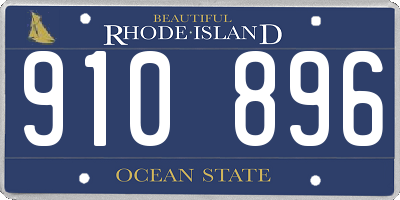 RI license plate 910896