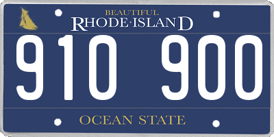 RI license plate 910900