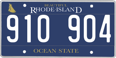 RI license plate 910904