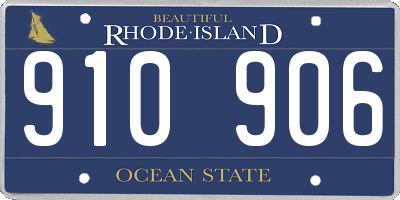 RI license plate 910906