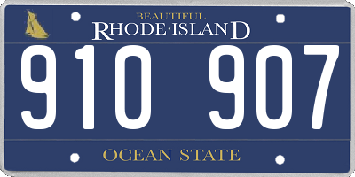 RI license plate 910907