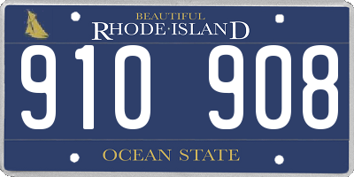 RI license plate 910908