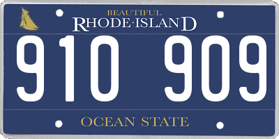 RI license plate 910909