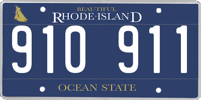 RI license plate 910911