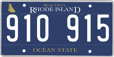 RI license plate 910915