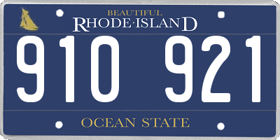 RI license plate 910921