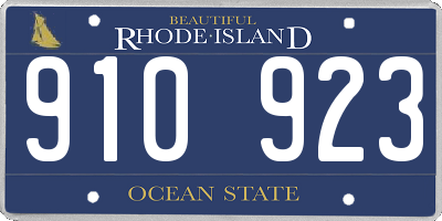 RI license plate 910923