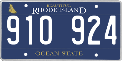 RI license plate 910924