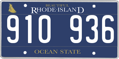 RI license plate 910936