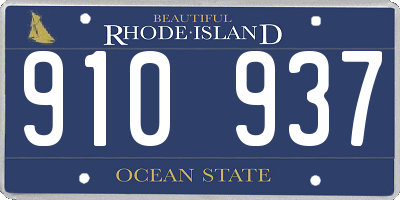 RI license plate 910937