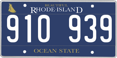 RI license plate 910939