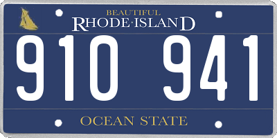 RI license plate 910941