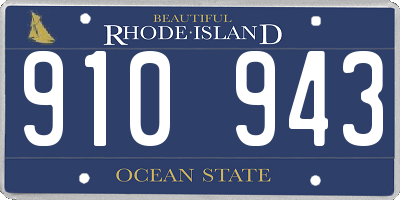 RI license plate 910943