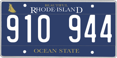 RI license plate 910944
