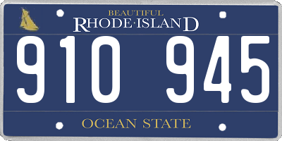 RI license plate 910945