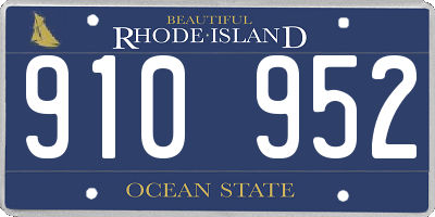 RI license plate 910952