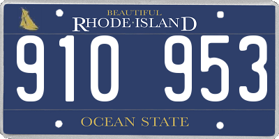 RI license plate 910953