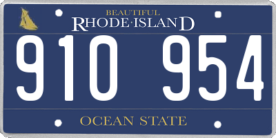 RI license plate 910954