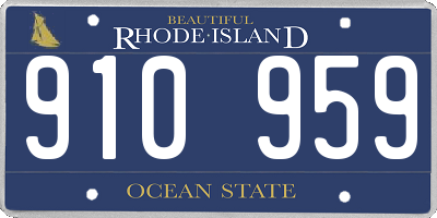 RI license plate 910959