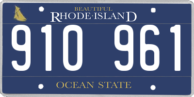 RI license plate 910961