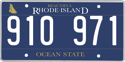 RI license plate 910971