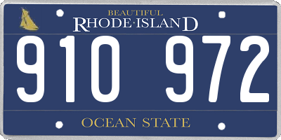 RI license plate 910972