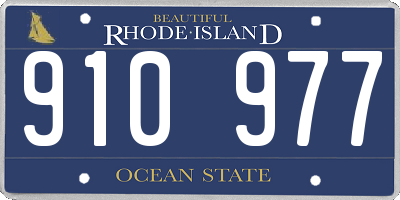 RI license plate 910977