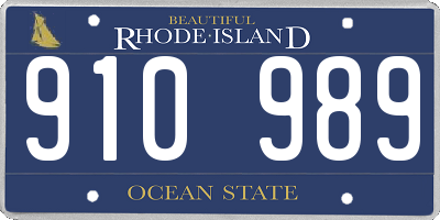 RI license plate 910989