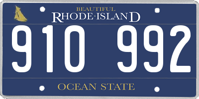RI license plate 910992