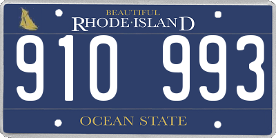 RI license plate 910993