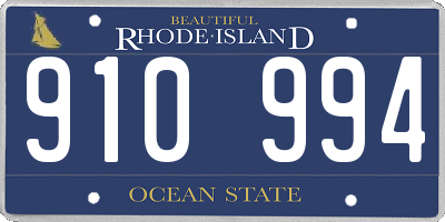 RI license plate 910994