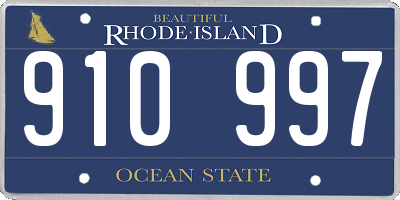 RI license plate 910997